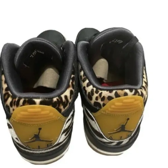 Air Jordan Retro 3 SE Animal Instinct Zebra & Leopard Hair-calf US MEN SIZE 8 - Picture 7 of 9